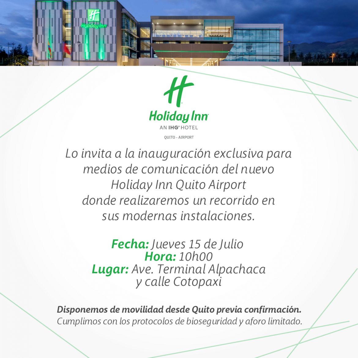 Inauguración HOLIDAY INN QUITO AIRPORT Cámara de Comercio de Quito